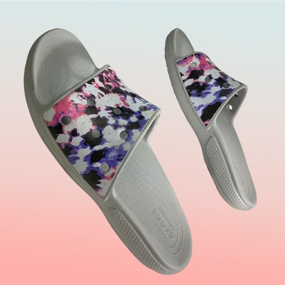 Crocs Classic Crocs Tie Dye Mania Foil Comfort 206481 Men's Size 13 - Picture 9 of 12